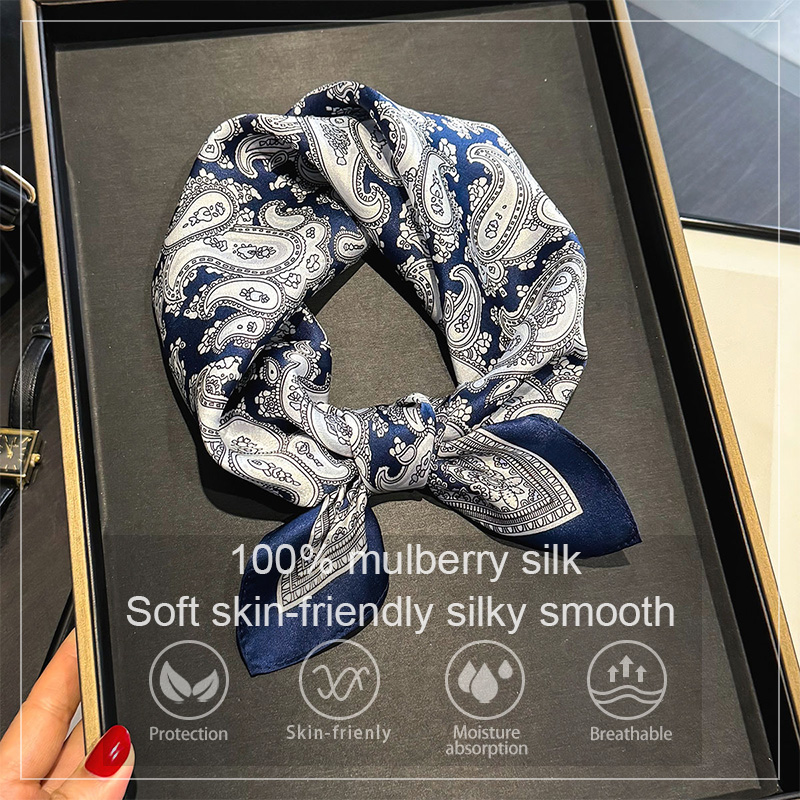 Silk Neck Scarf - Syal Sutra Murbei 100% Mewah Wanita