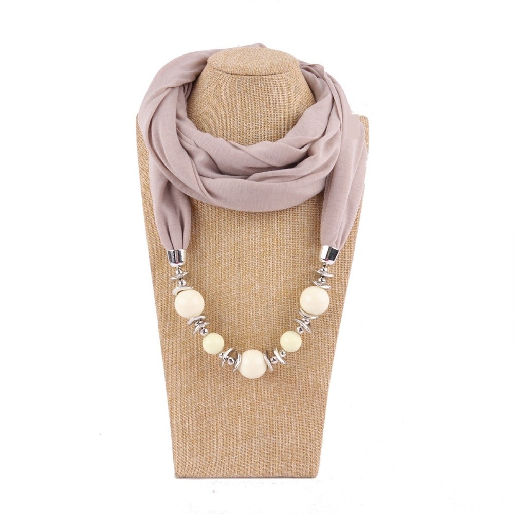 Infinity Scarf Knit - Syal Chiffon Baru Berhias Manik-manik Warna