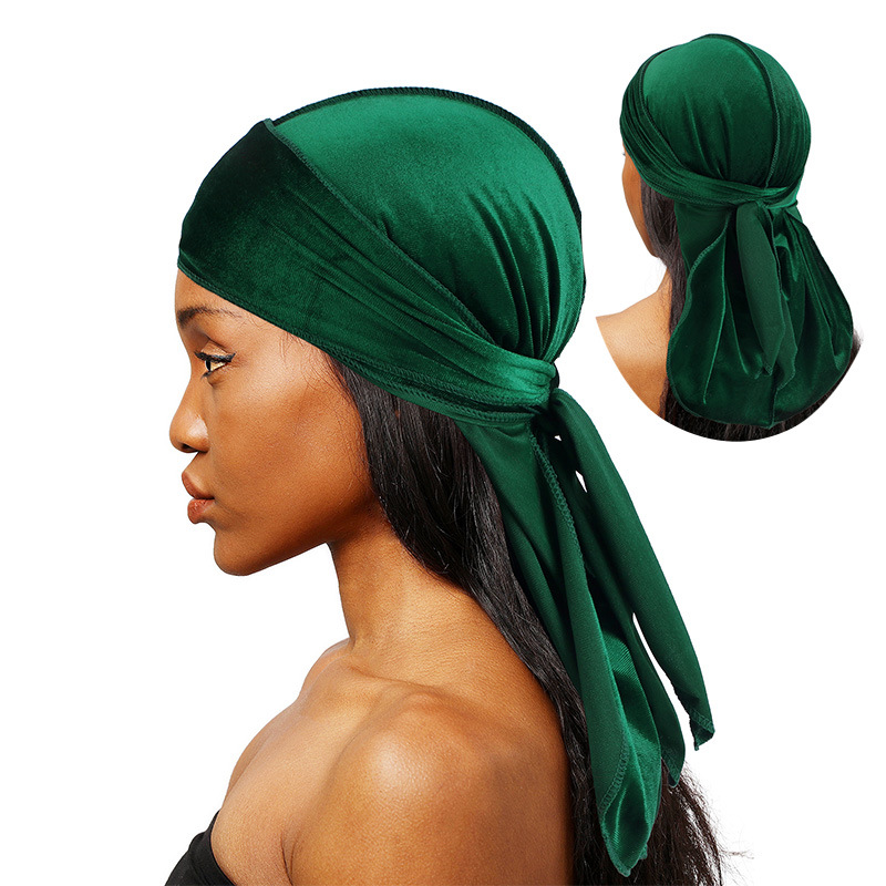 Bandana Doo Rag - Uniseks Pria Wanita Beludru Durag Bandana