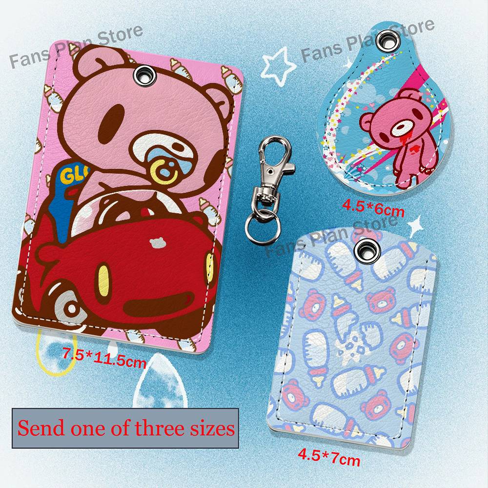 Lanyard Badge Holder - Gantungan Kunci Kulit Berbentuk Beruang Kartun