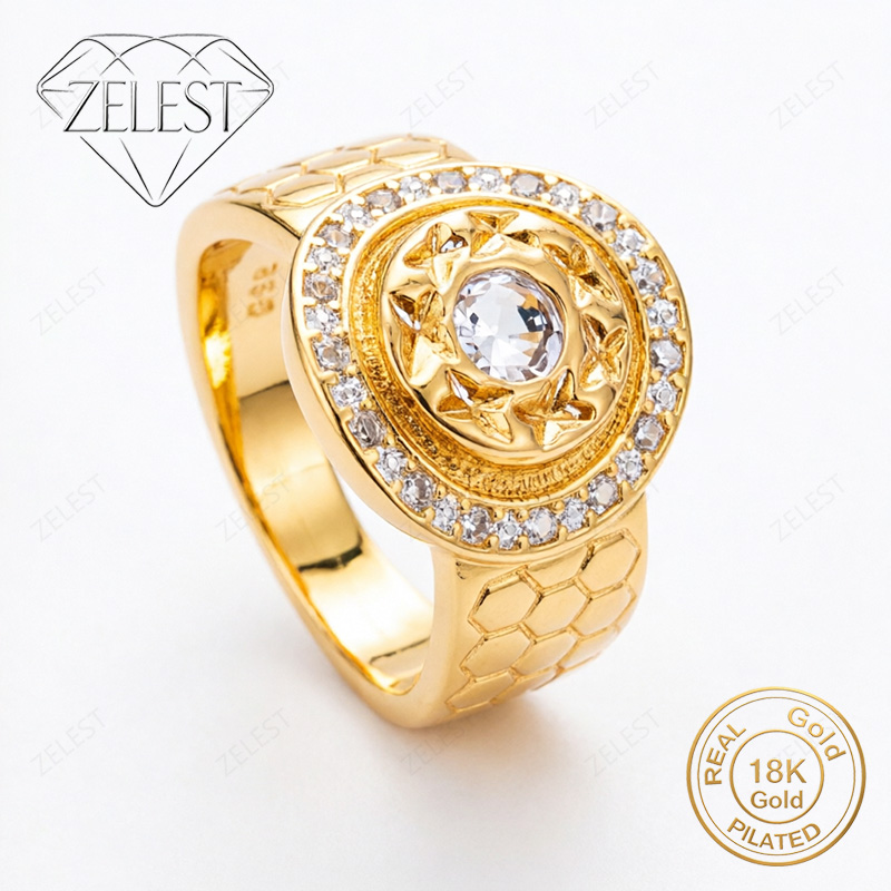 Tie Clip Silver - Cincin Perak 925 Berlapis Emas 18K