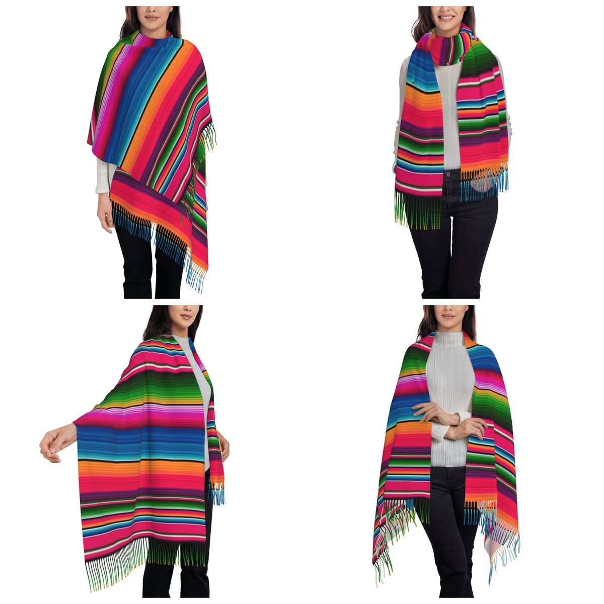 Selendang Meksiko Bergaris Fie - Woven Scarf Blanket ulasan dan harga