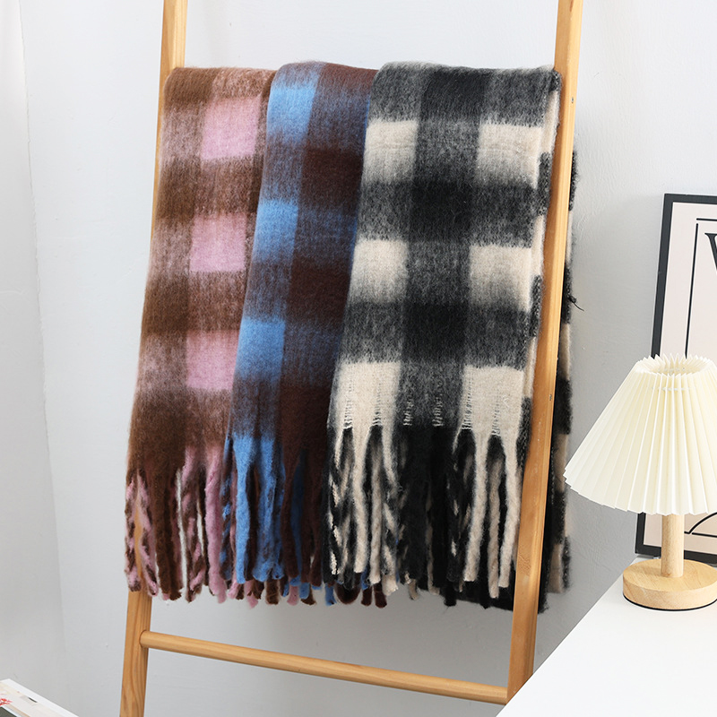 Syal besar kotak-kotak mewah b - Woven Scarf Blanket ulasan dan harga