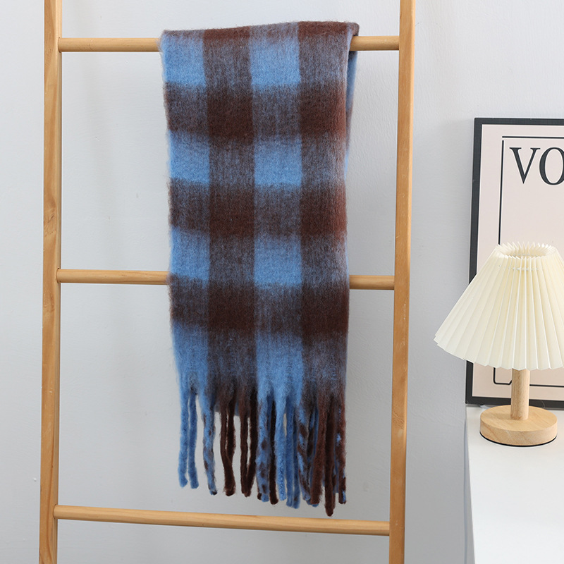 Syal besar kotak-kotak mewah b - Woven Scarf Blanket ulasan dan harga