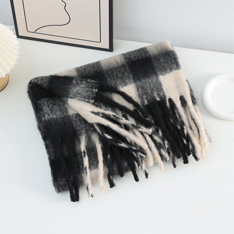 Syal besar kotak-kotak mewah b - Woven Scarf Blanket ulasan dan harga