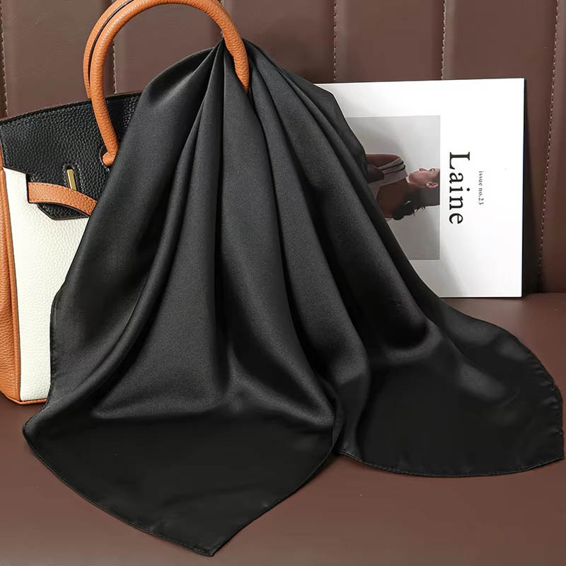 Syal Segi Empat Sutra Warna So - Silk Neck Scarf ulasan dan harga