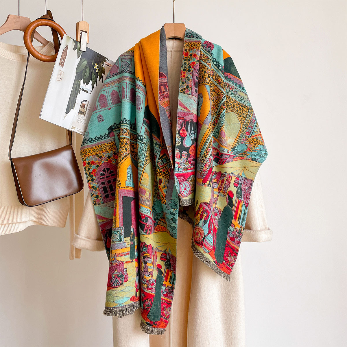 Syal Wanita Imitasi Kasmir, Ke - Woven Scarf Blanket ulasan dan harga