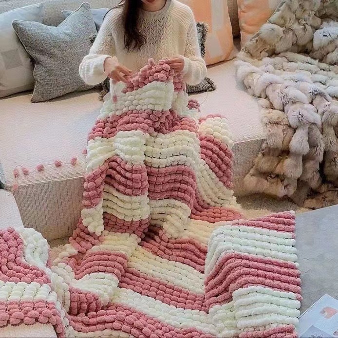Benang Pompom 130G/Roll Warna  - Woven Scarf Blanket ulasan dan harga