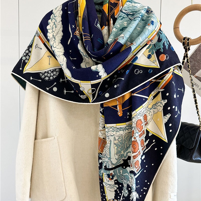 Syal selimut wol mewah wanita, - Woven Scarf Blanket ulasan dan harga